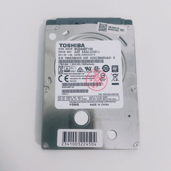 【美品】東芝2.5インチHDD1TB 極少98時間 正常
