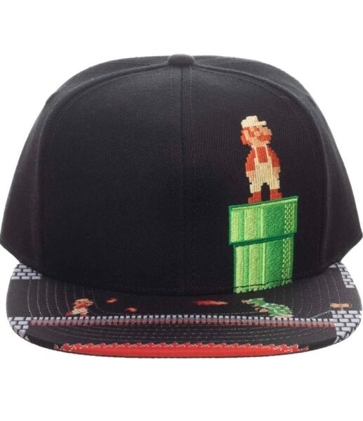 激レア スーパーマリオ ベースボールキャップ スナップバック 帽子 刺繍 USJ クッパステージ フリーサイズ