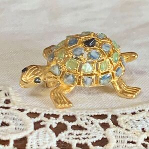 Sphinx ヴィンテージ 亀 カメ 天然石 ブローチ