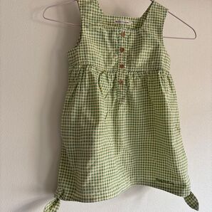 子ども用 100サイズ ノースリーブワンピース グリーンカラー