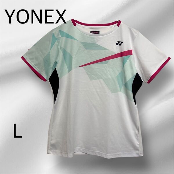 YONEX ヨネックス バドミントン テニス Tシャツ 【L】白 ピンク系