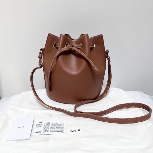 極美品 VASIC club mini ショルダーバッグ 巾着 テラコッタ