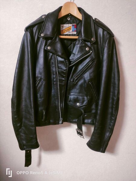 Schott 618ライダースジャケット レザー ブラック ヴィンテージ #size40