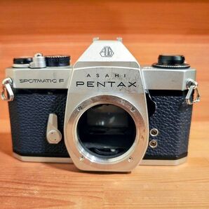 PENTAX SPOTMATIC F フィルム一眼レフカメラ ボディ シルバー ネイビーブルー革貼り替え済