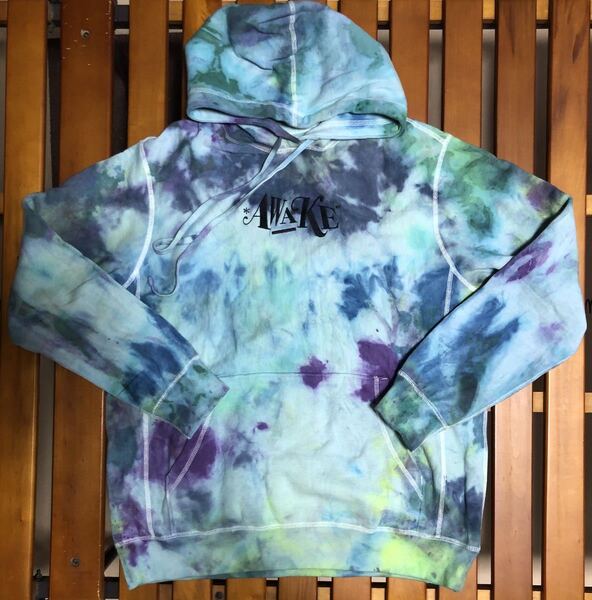 新品未使用 AWAKE NY Distrorted Logo Hoodie M Tie Die アウェイク ニューヨーク パーカー タイダイ
