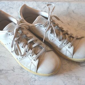 中古 使用感アリ adidas Stan Smith スニーカー ホワイト キラキラ オーロラ ギャル