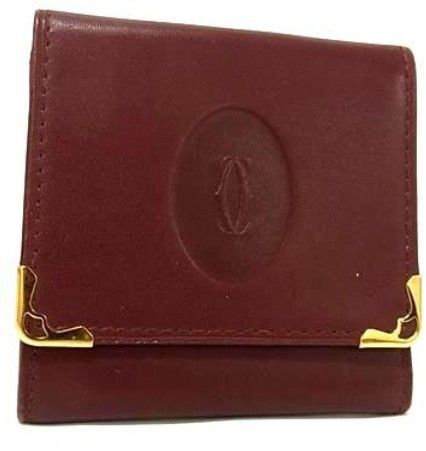 極美品!【Cartier カルティエ マストライン レザー コインケース 小銭入れ メンズ レディース ボルドー系 BM6225】