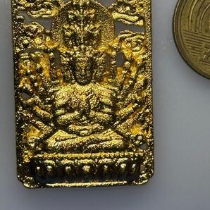 ベトナム砂金製 千手観音 両面透かし彫りペンダント ネックレス5070-1/3