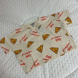 【タグ付き】little weekend ピザ柄Tシャツ