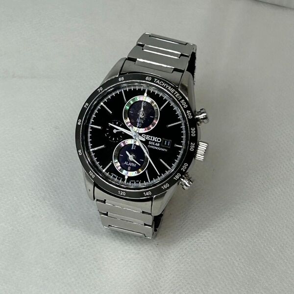SEIKO 腕時計 V172-0AP0 クロノグラフスピリット ソーラー充電機能 中古美品 動作品(特記注意有り)