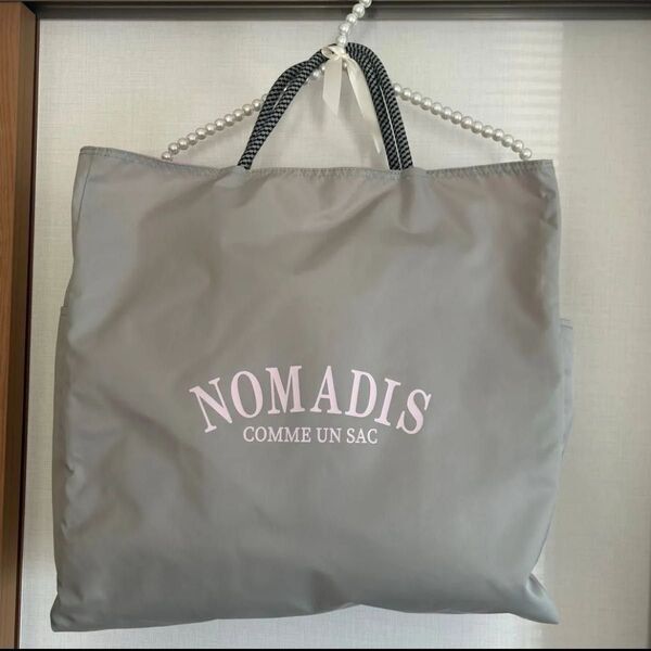美品 NOMADIS トートバッグ グレーピンク