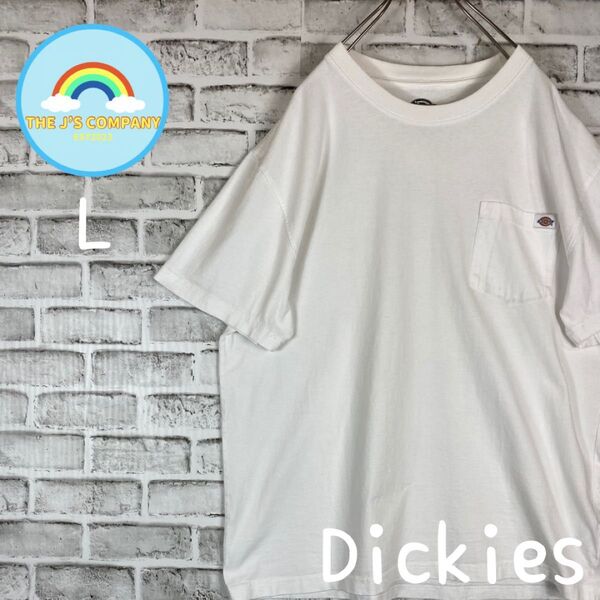 USA古着 Dickiesポケット ホワイト 半袖Tシャツ L トップス 白