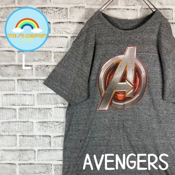 USA古着MARVEL AVENGERSビッグロゴプリント 半袖Tシャツ L