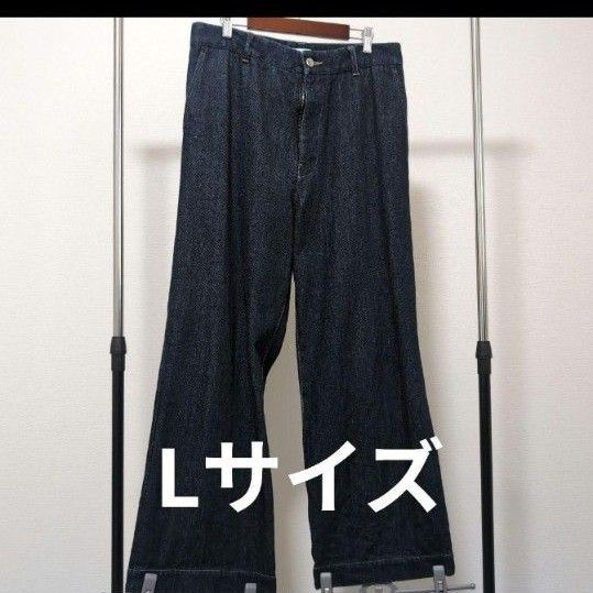 【WYM LIDNM】DENIM WIDE STRAIGHT SLACKS