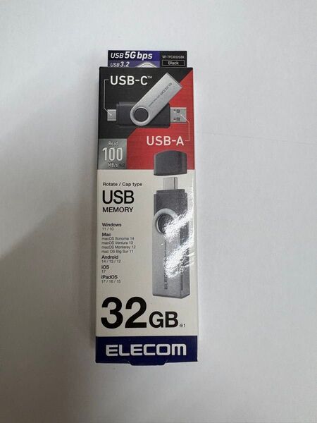 エレコム USBメモリ 32GB MF-TPC302GBK Type-C/A ブラック 新品未開封