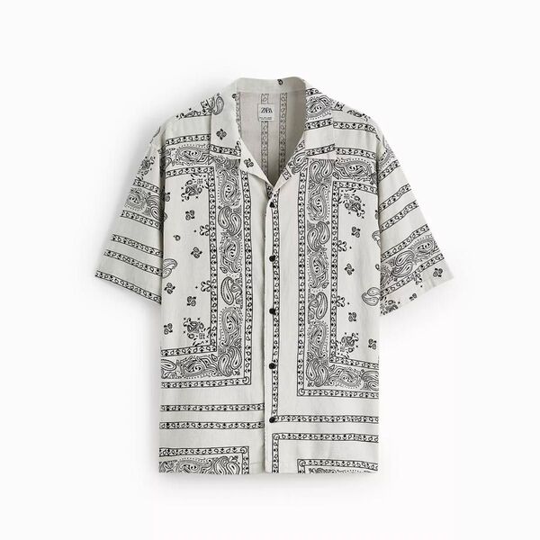 ZARA ザラ ペイズリー柄 シャツ