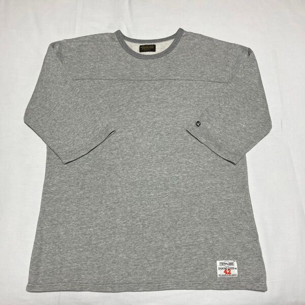 TOYPLANE フットボール七分袖スエットtシャツ グレー XL 日本製