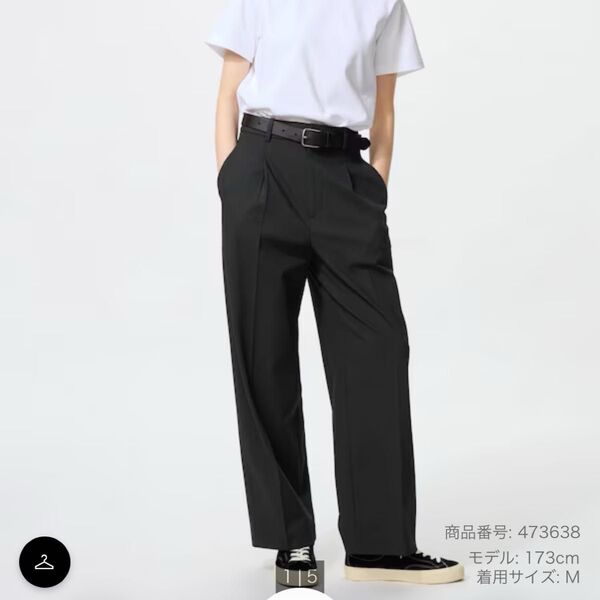 UNIQLO ユニクロ タックワイドパンツ ブラック Lサイズ 黒