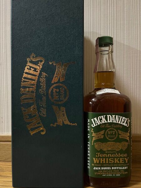 【特級】ジャックダニエル グリーンラベル・瓶底82記載・紙封・化粧箱付き・JACK DANIEL'S・43%・750ml