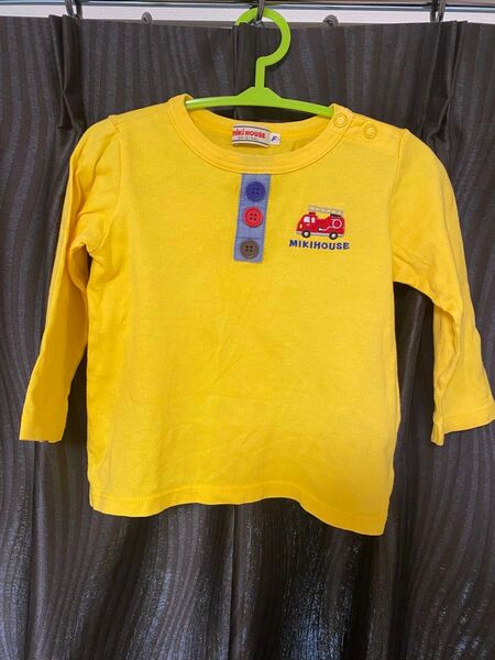 ミキハウス イエロー Tシャツ FREE(70-80)