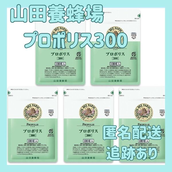 山田養蜂場 プロポリス300 100球 5袋 ★賞味期限2027年4月