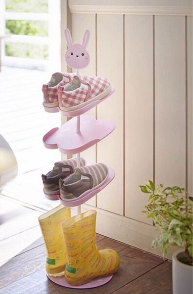 子ども用シューズラック キッズシューズラック ピンク うさぎ ラビット