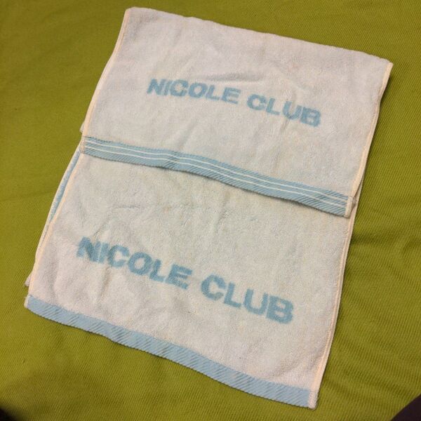 NICOLE CLUB タオル 2枚セット ホワイト×水色 訳あり
