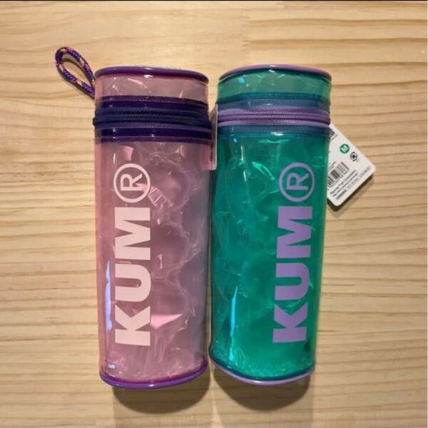 【新品未使用】KUM スタンドペンケース 2点セット 筆箱 ポーチ タグ付き グリーン パープル