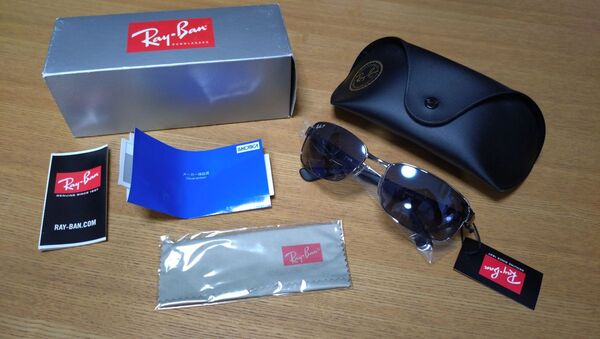 未使用 レイバン Ray-Ban サングラス RB3478 004/78 60□17 フレーム ガンメタル レンズ ブルー/グレー