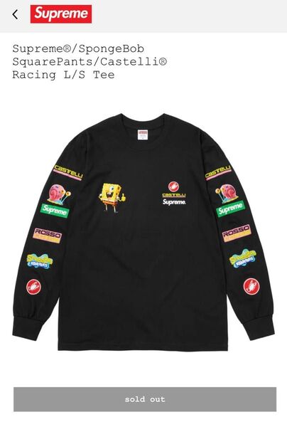 Supreme SpongeBob Castelli Racing L/S Tee "Black" シュプリーム スポンジボブ