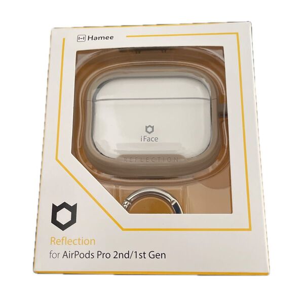 ion AirPods Pro 第2/第1世代 専用 ケース ポーボネート クリアケース (ベージュ) 【耐衝撃 カラビナ付き