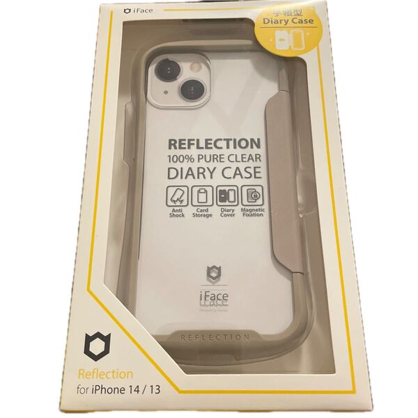 Hamee iPhone14/13用 ダイアリーケース IFACE REFLECTION ダイアリー (ベージュ) 41-9676