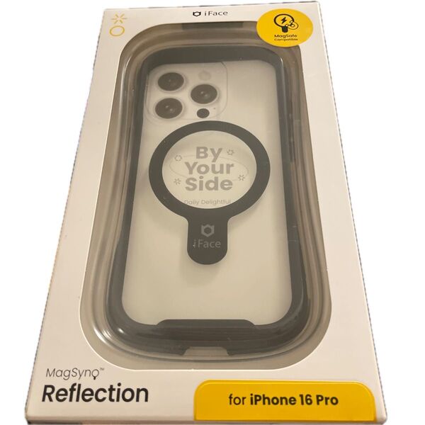Hamee iPhone 16 Pro用 MagSynq強化ガラスクリアケース iFace Reflection (ブラック)