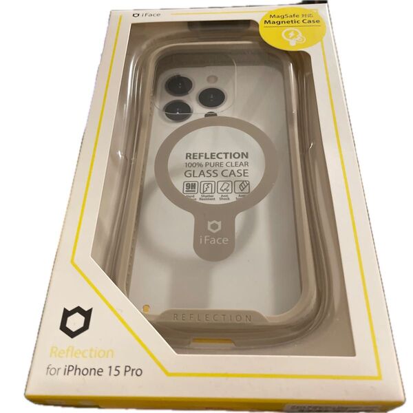 iPhone 15 Pro iFace Reflection Magnetic 強化ガラスクリアケース 41-962022ベージュ