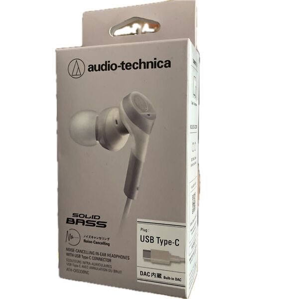 SOLID BASS ノイズキャンセリングUSB Type-C用イヤホン ATH-CKS330NC BG ベージュ 管理番号0