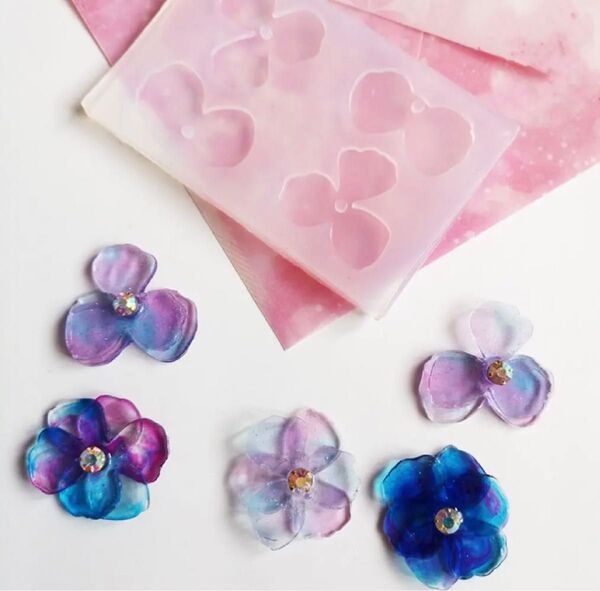 NO 081 シリコンモールド 花 フラワー 花びら レジン 単品