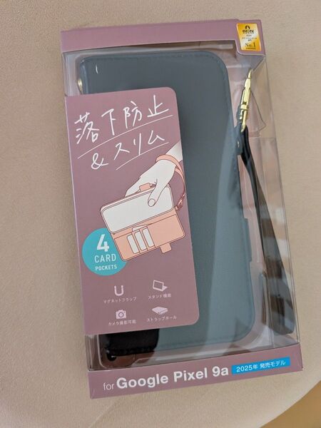 新品Google Pixel 9a スマホケース 手帳型 ブラック 落下防止ストラップ付き