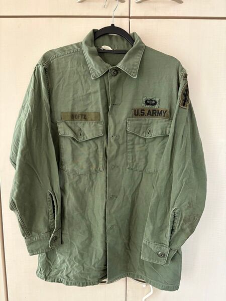 希少サイズ U.S. ARMY ミリタリー アメカジ ビンテージ ユーティリティシャツ OG107 コットン ヴィンテージ