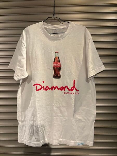 Coca Cola コラボTシャツ 白 Lサイズ 古着 コカコーラ 企業 ダイヤモンドサプライ