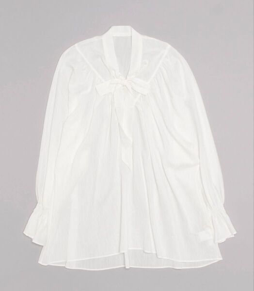 極美品 Demi-Luxe BEAMS/三角切り替えリボンブラウス 長袖