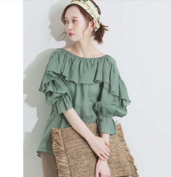 IENA LA BOUCLE ラミー ラッフルスリーブブラウス イエナ ラブークル