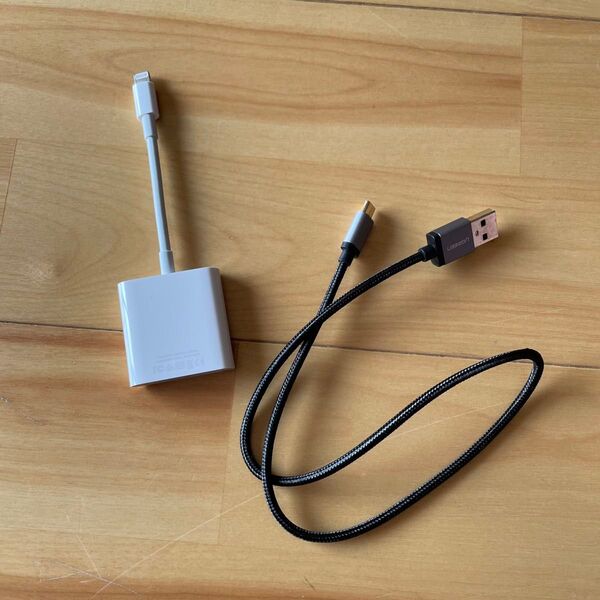 Apple Lightning - USB 3カメラアダプタ USBケーブル ASMR バイノーラル セット
