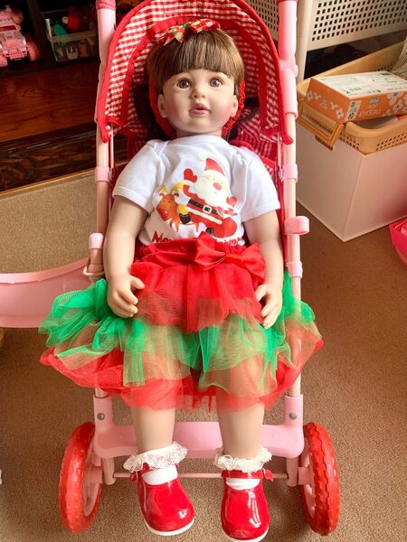 リボーンドール 人形 女の子 ベビーカー付き 60cm リアル 洋服付き クリスマス 普段着