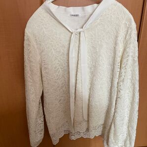 新品未使用品 ハニーズ Honeys アイボリー レースプルオーバー ブラウスL 長袖 トップス