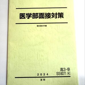 医学部面接対策 駿台論文科編 2024 夏期 高3・既卒生