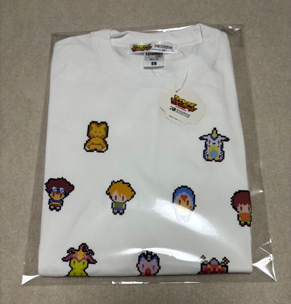 デジモン×ヴィレッジヴァンガード 半袖Tシャツ サイズL 20周年 ホワイト 未使用品