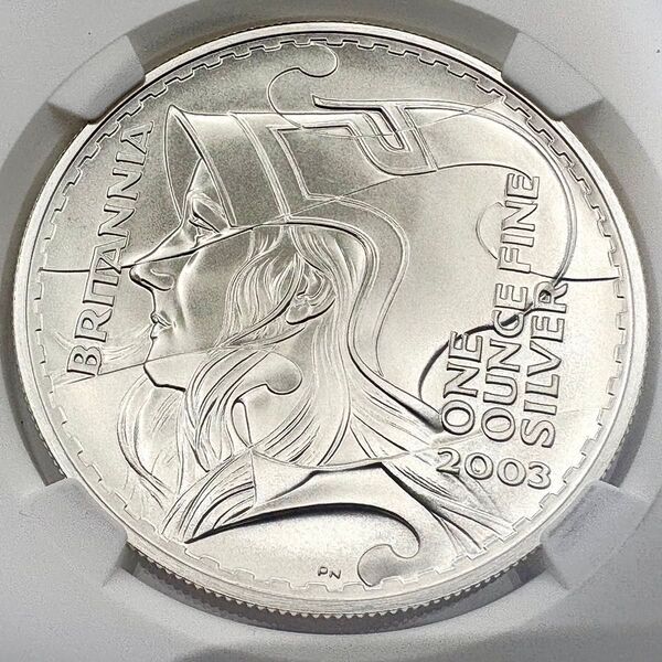 準最高鑑定 2003 イギリス ブリタニア 2ポンド 銀貨 NGC PF69 ULTRA CAMEO 横顔 モダンコイン