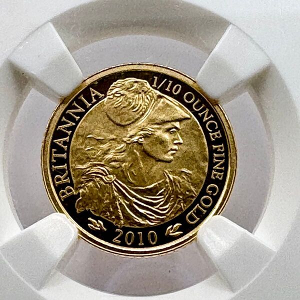 最高鑑定 2010 イギリス ブリタニア 10ポンド 1/10オンス 金貨 NGC PF70 ULTRA CAMEO 英国
