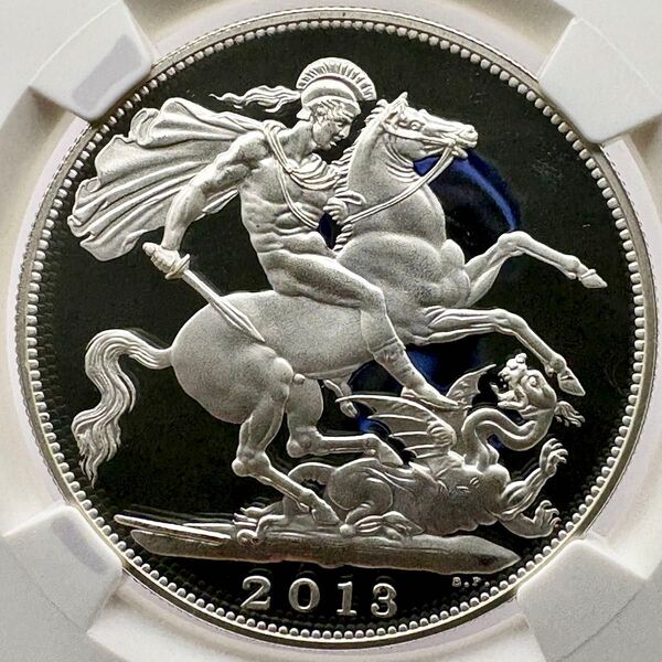 2013 セントジョージ 竜退治 イギリス 5ポンド 銀貨 NGC PF70 ULTRA CAMEO