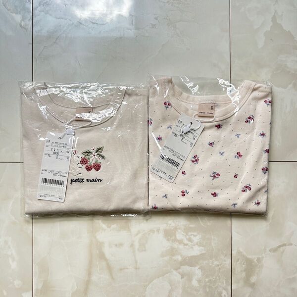 新品 プティマイン ロンT 薄手長袖【90】2枚セット